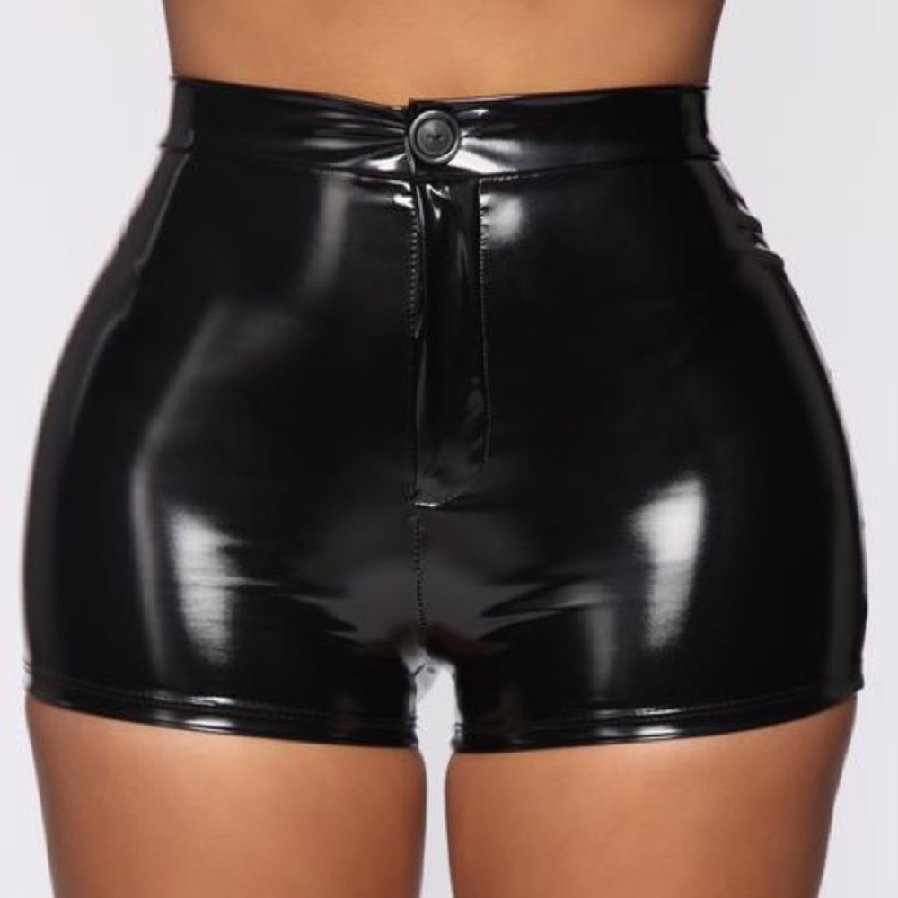 Black Latex Shorts Never Worn XL